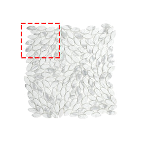 Flower Carrara White Recycled Glass Floor And Wall Mosaic Tile