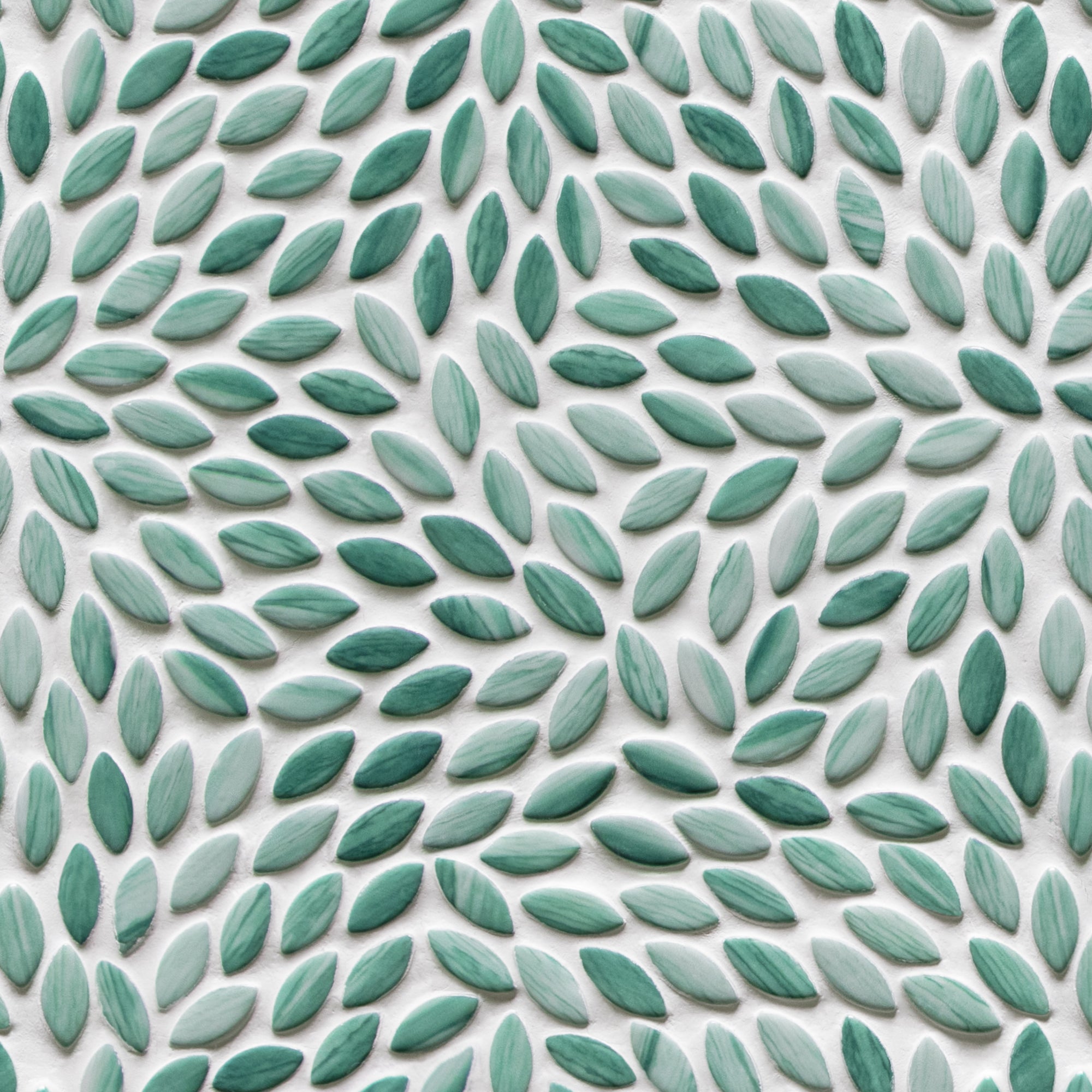 Flower Green Recycled Glass Floor and Wall Mosaic Tile