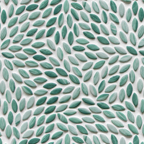 Flower Green Recycled Glass Floor And Wall Mosaic Tile