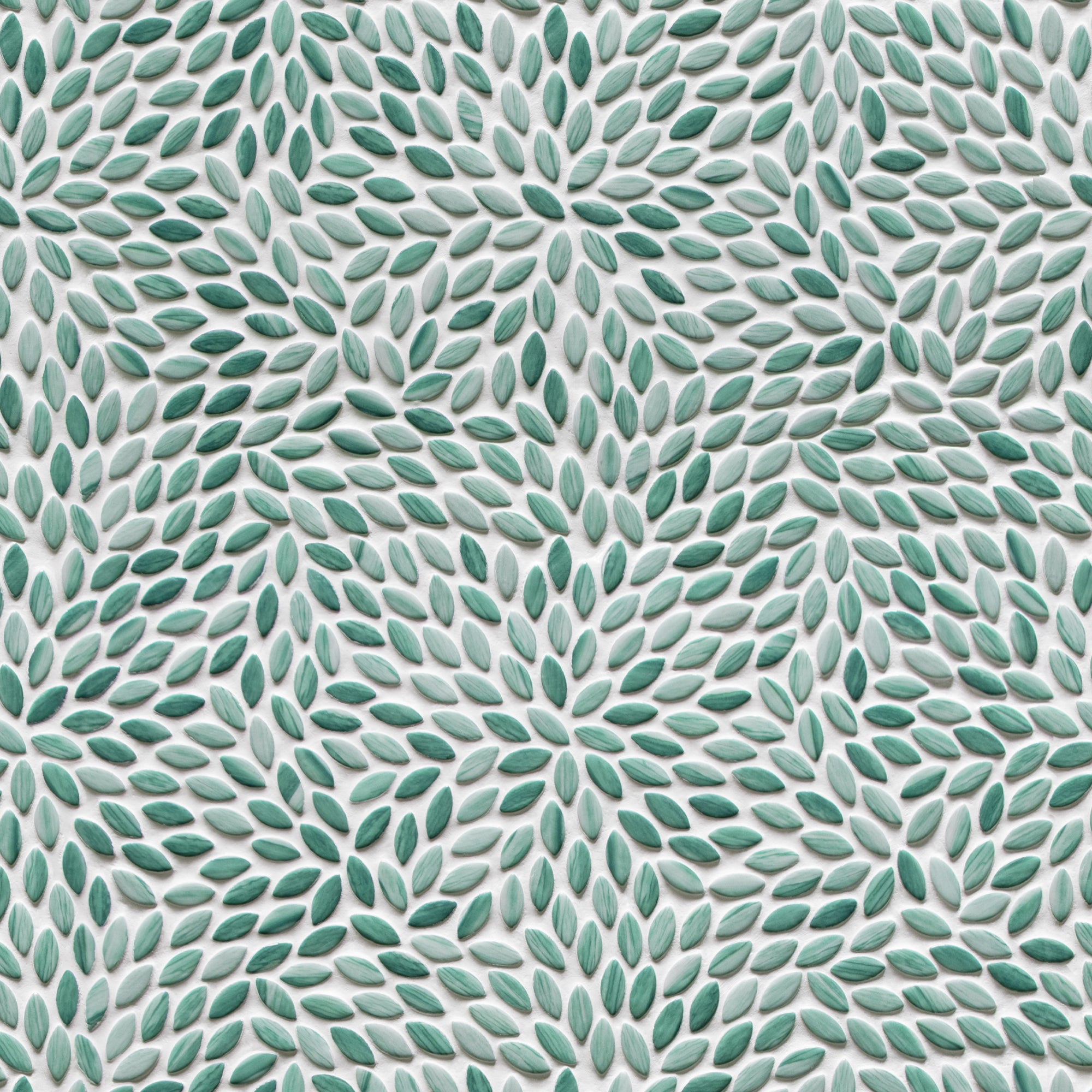 Flower Green Recycled Glass Floor and Wall Mosaic Tile