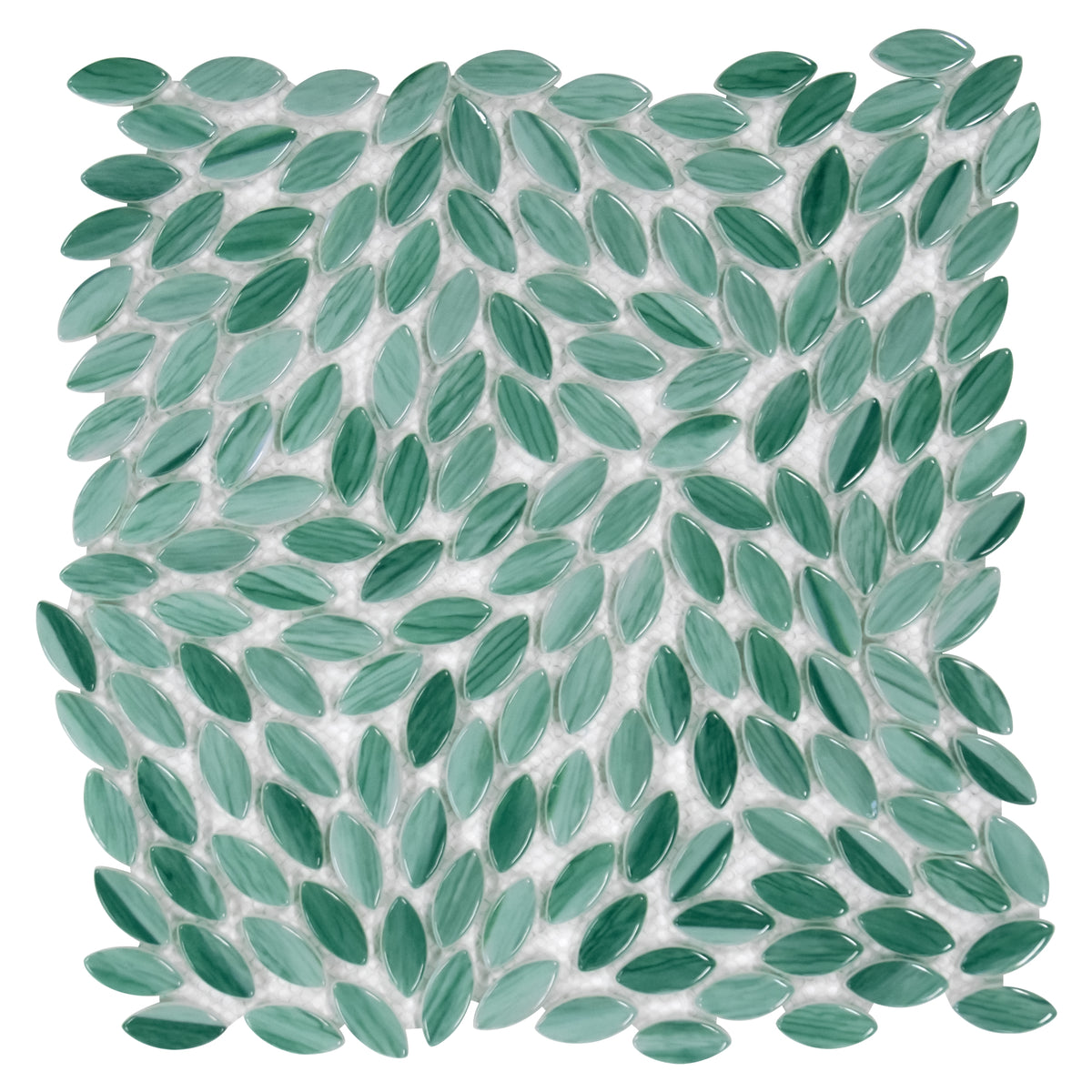 Flower Green Recycled Glass Floor And Wall Mosaic Tile