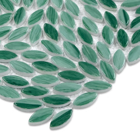 Flower Green Recycled Glass Floor And Wall Mosaic Tile