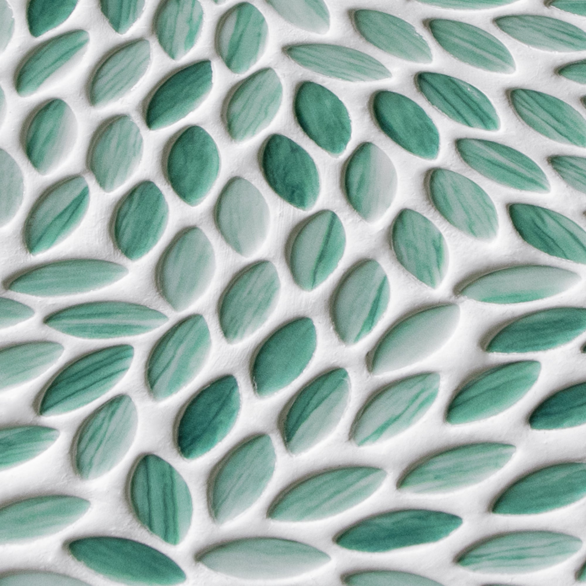 Flower Green Recycled Glass Floor and Wall Mosaic Tile