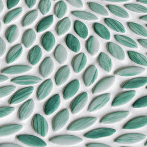 Flower Green Recycled Glass Floor And Wall Mosaic Tile