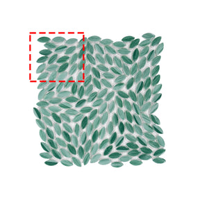 Flower Green Recycled Glass Floor And Wall Mosaic Tile