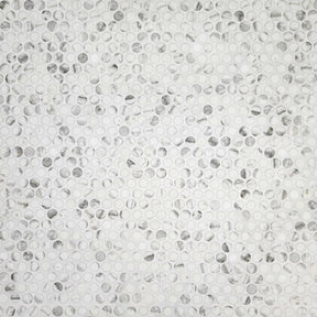 Penny Round Carrara White Recycled Glass Floor And Wall Mosaic Tile