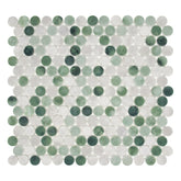 Penny Round Green Recycled Glass Floor and Wall Mosaic Tile