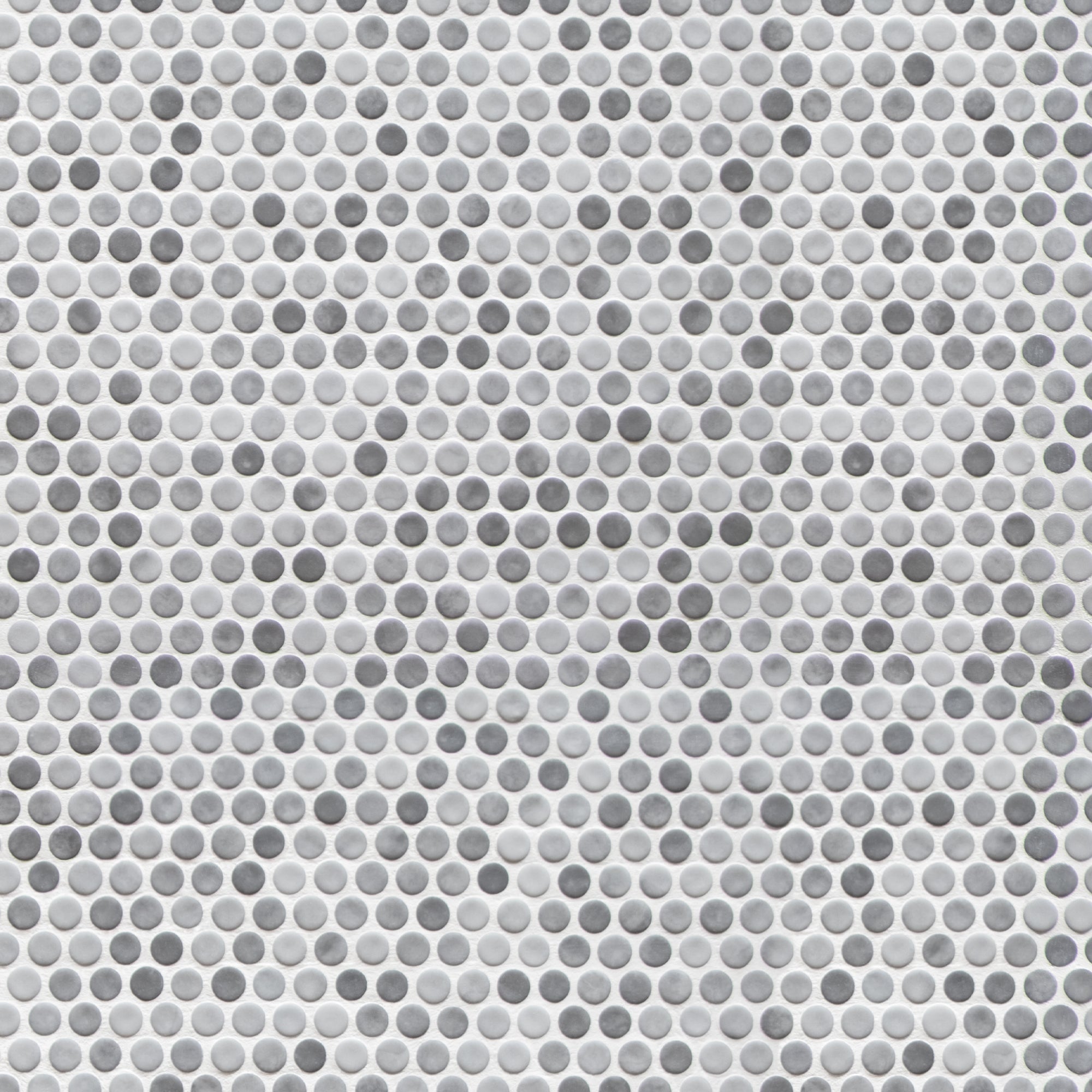 Penny Round Gray Recycled Glass Floor and Wall Mosaic Tile