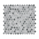 Penny Round Gray Mixed Recycled Glass Floor And Wall Mosaic Tile