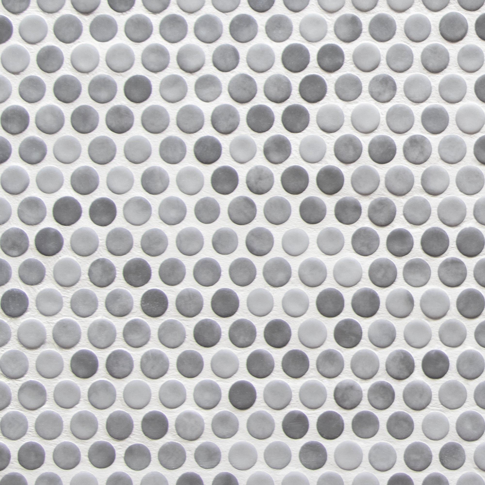 Penny Round Gray Recycled Glass Floor and Wall Mosaic Tile