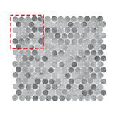 Penny Round Gray Mixed Recycled Glass Floor And Wall Mosaic Tile