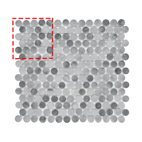 Penny Round Gray Mixed Recycled Glass Floor And Wall Mosaic Tile