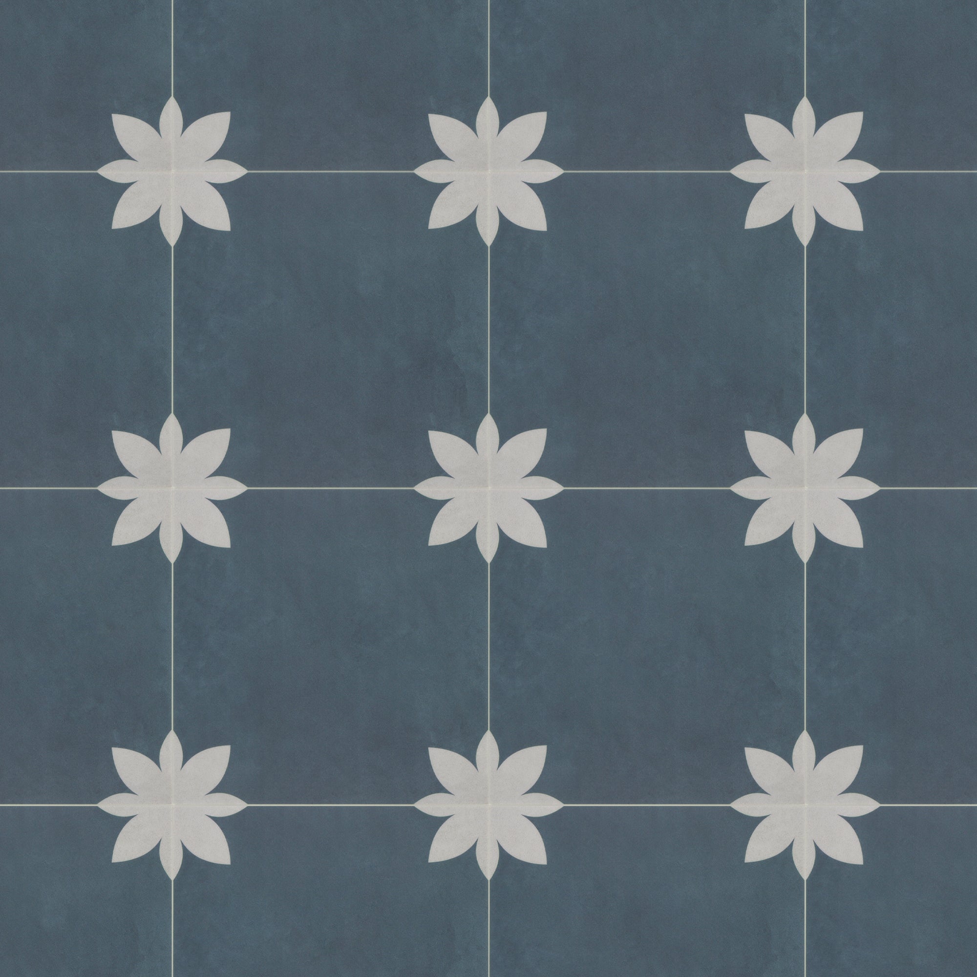 9" x 9" Flower Blue Peel and Stick Backsplash Wall and Floor Tile