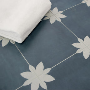 9" x 9" Flower Blue Peel and Stick Backsplash Wall and Floor Tile