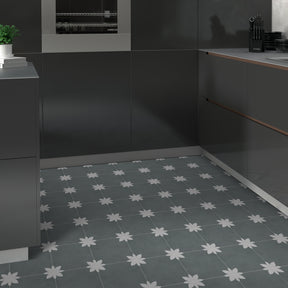 9" x 9" Flower Gray Peel and Stick Backsplash Wall and Floor Tile