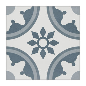 9" x 9" Patterned Blue Peel and Stick Backsplash Wall and Floor Tile