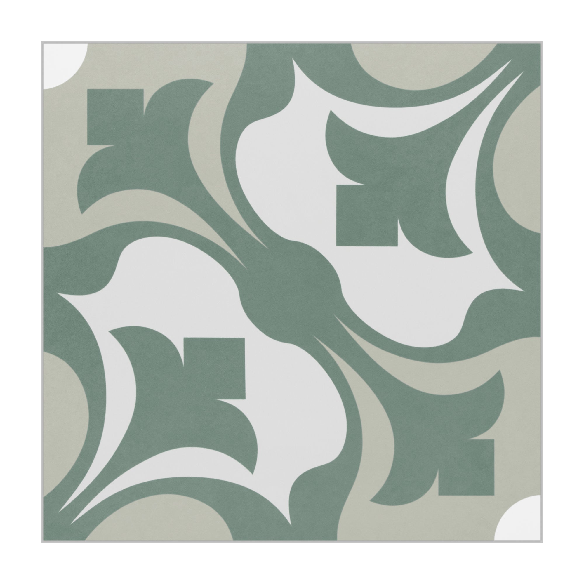 9" x 9" Patterned Green Peel and Stick Backsplash Wall and Floor Tile