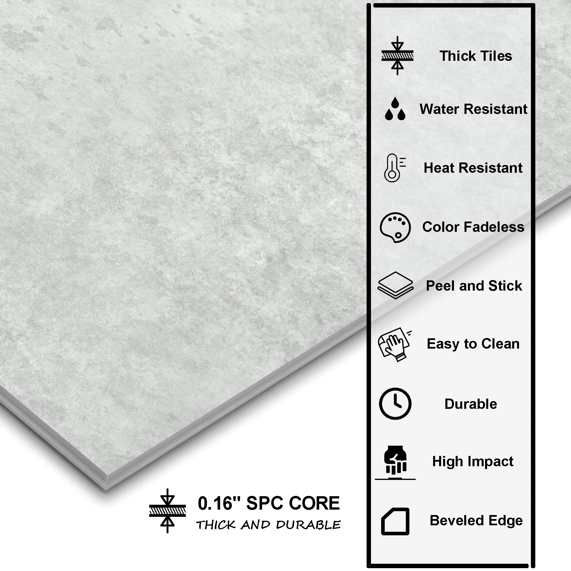 9" x 9" Gray Peel and Stick Backsplash Wall and Floor Tile