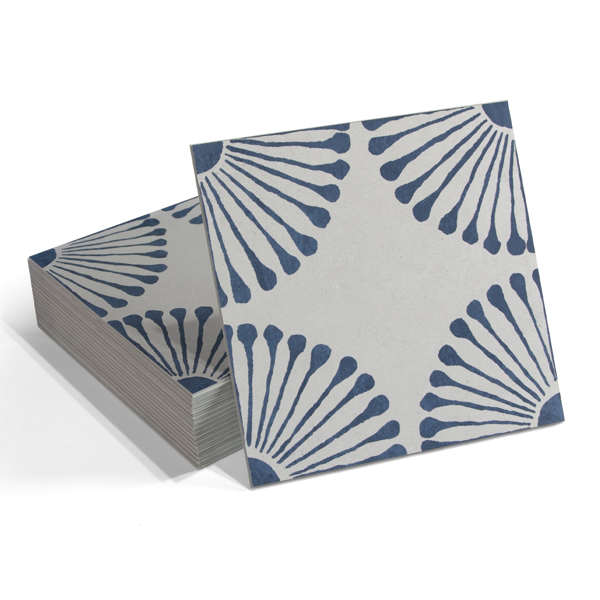 9" x 9" Patterned Blue Peel and Stick Floor and Wall Tile