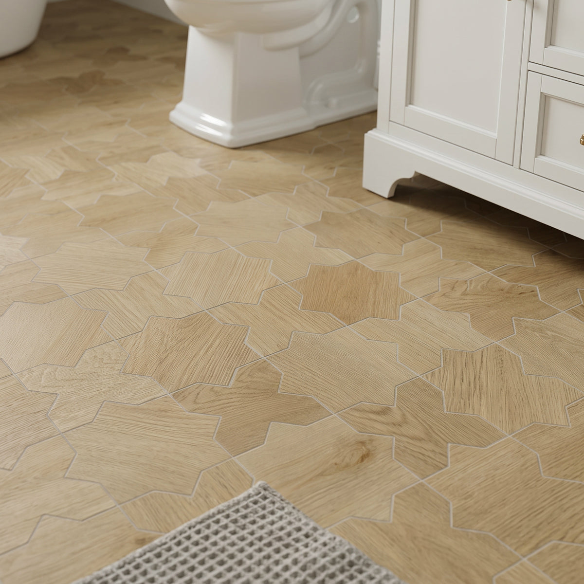 Cross & Star Peel and Stick Floor Tile