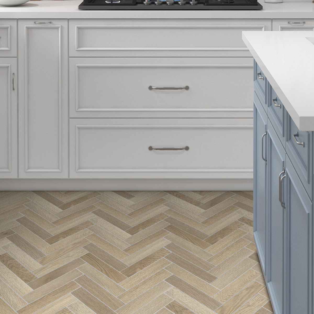 Herringbone Warm Oak Peel and Stick Floor Tile