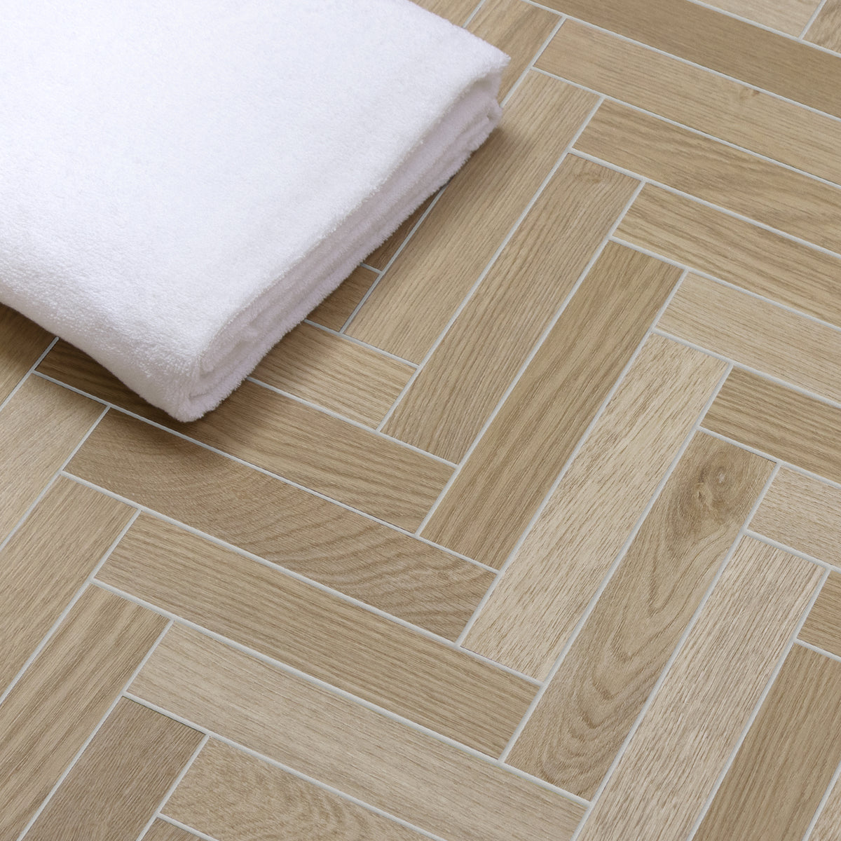 Herringbone Warm Oak Peel and Stick Floor Tile