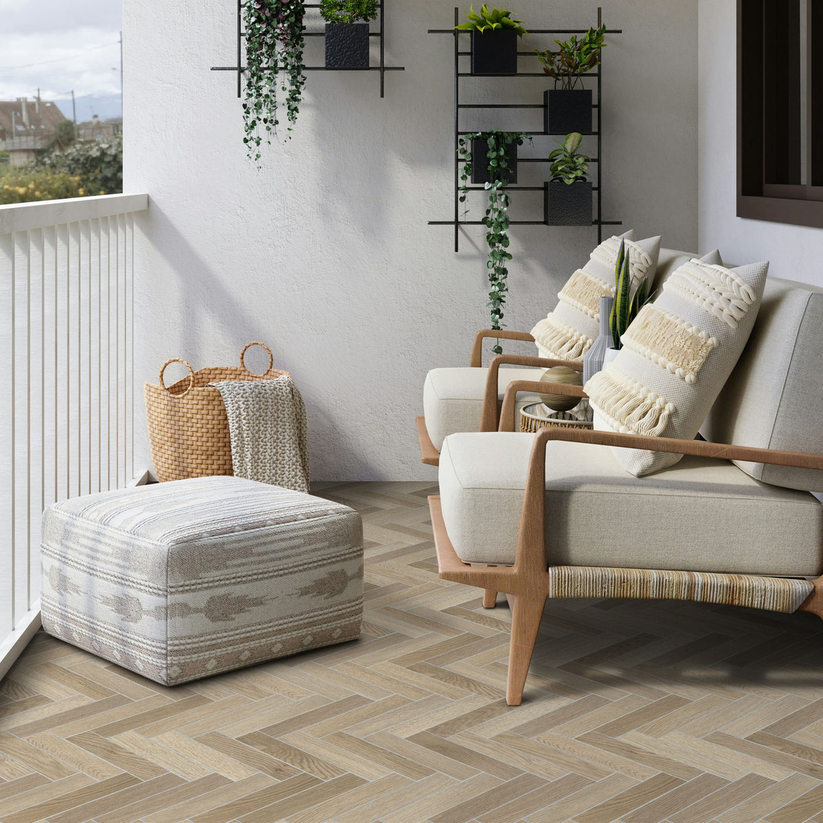 Herringbone Warm Oak Peel and Stick Floor Tile