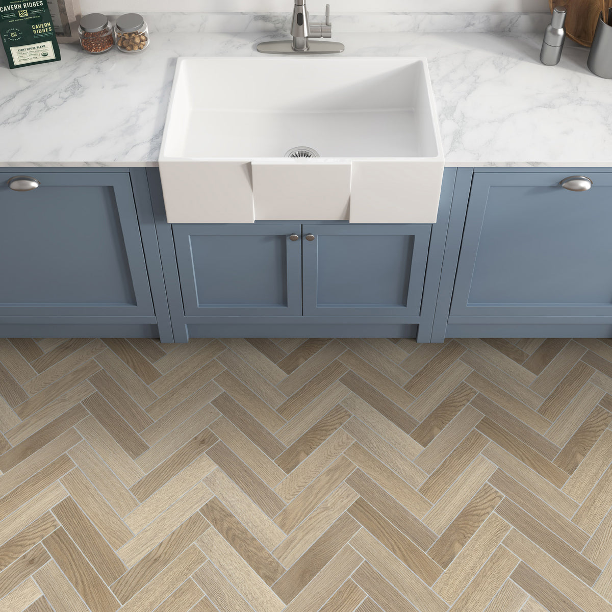Herringbone Warm Oak Peel and Stick Floor Tile