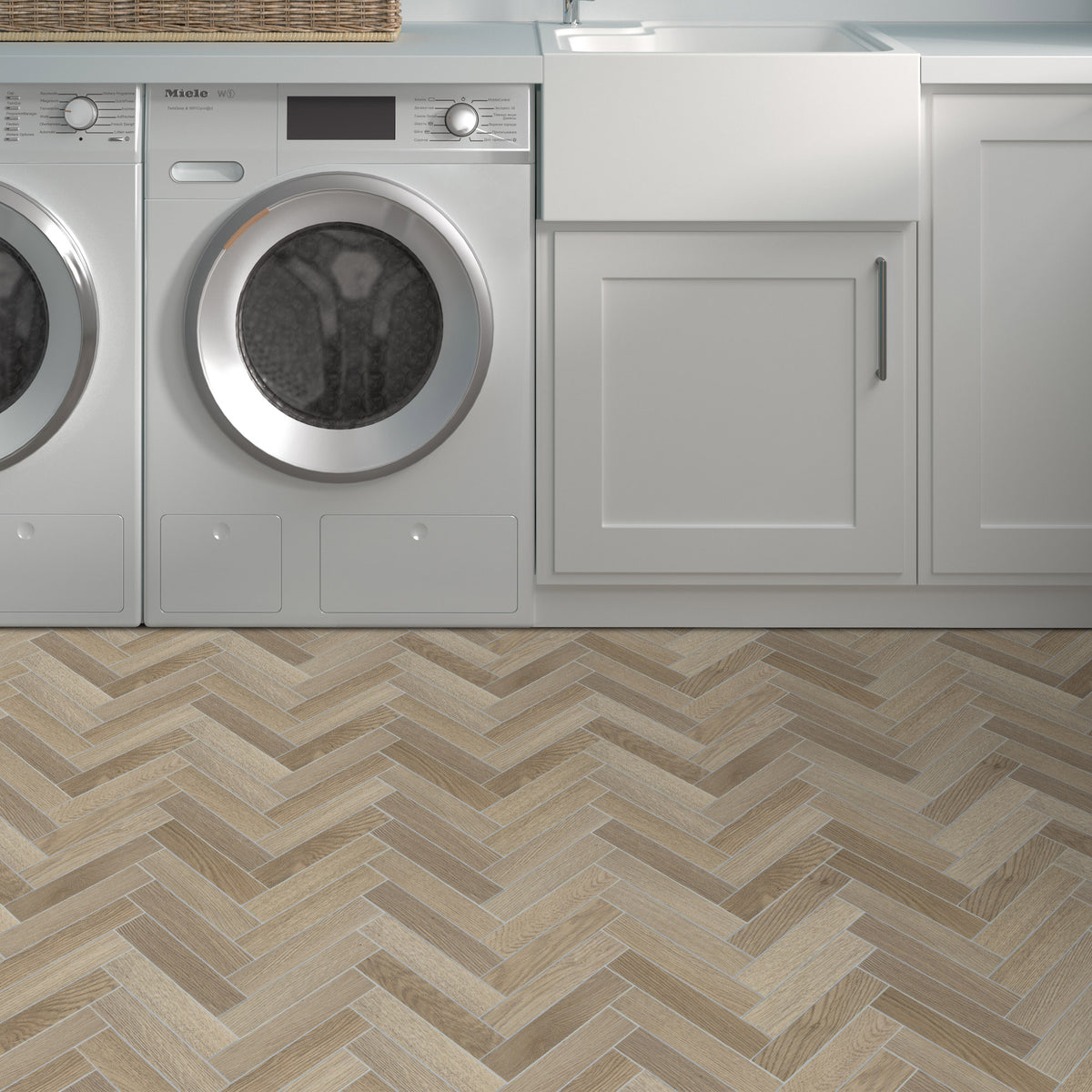 Herringbone Warm Oak Peel and Stick Floor Tile