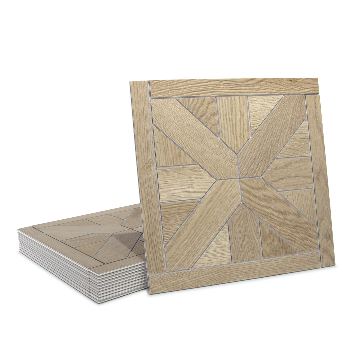 Pinwheel Warm Oak Peel and Stick Floor Tile