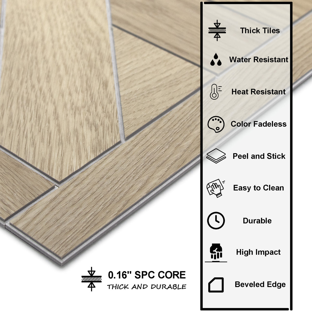 Pinwheel Warm Oak Peel and Stick Floor Tile
