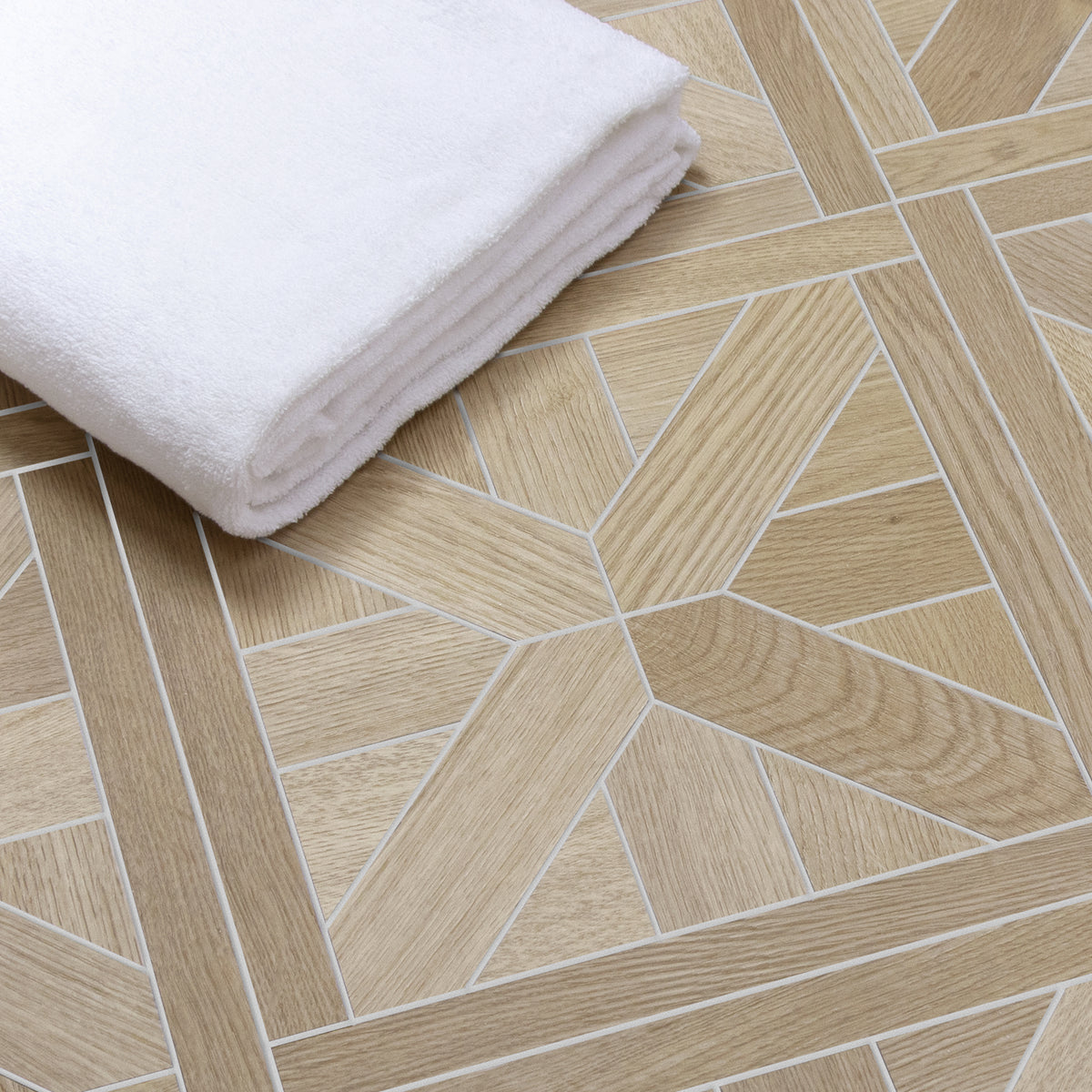 Pinwheel Warm Oak Peel and Stick Floor Tile