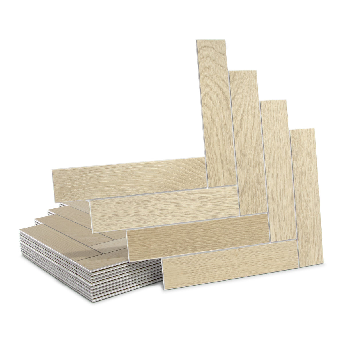 Herringbone Natural Oak Peel and Stick Floor Tile