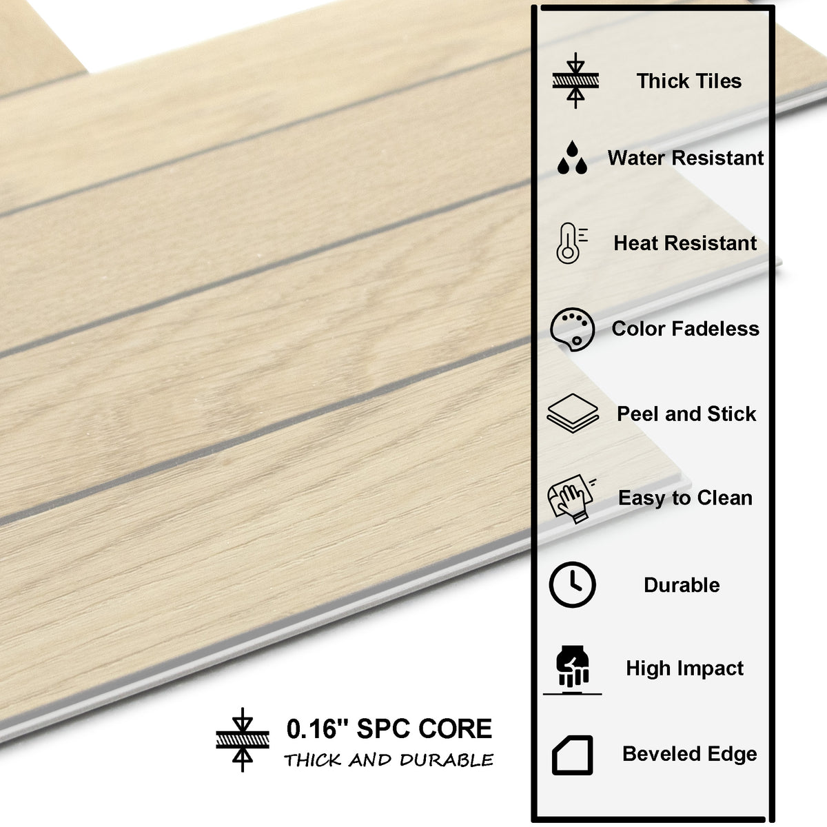 Herringbone Natural Oak Peel and Stick Floor Tile