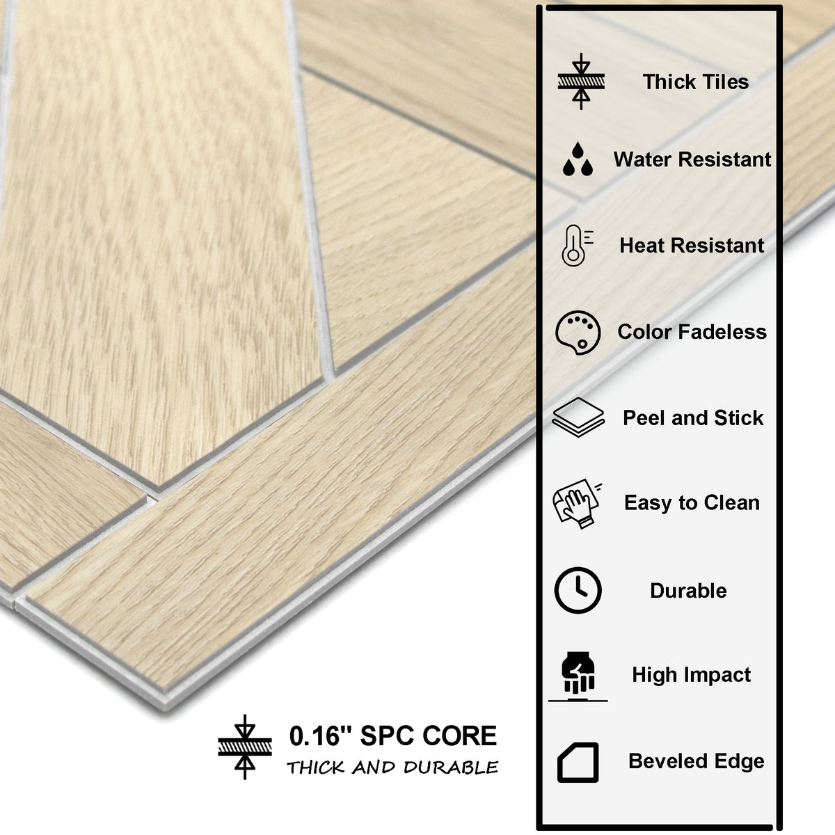 Pinwheel Natural Oak Peel and Stick Floor Tile