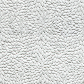 Flower Carrara White Recycled Glass Floor And Wall Mosaic Tile