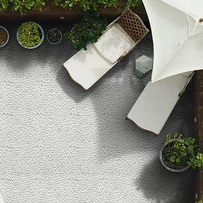 Flower Carrara White Recycled Glass Floor And Wall Mosaic Tile