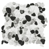 Pebble Grey Mix 12"x12" Recycled Glass Floor And Wall Mosaic Tile