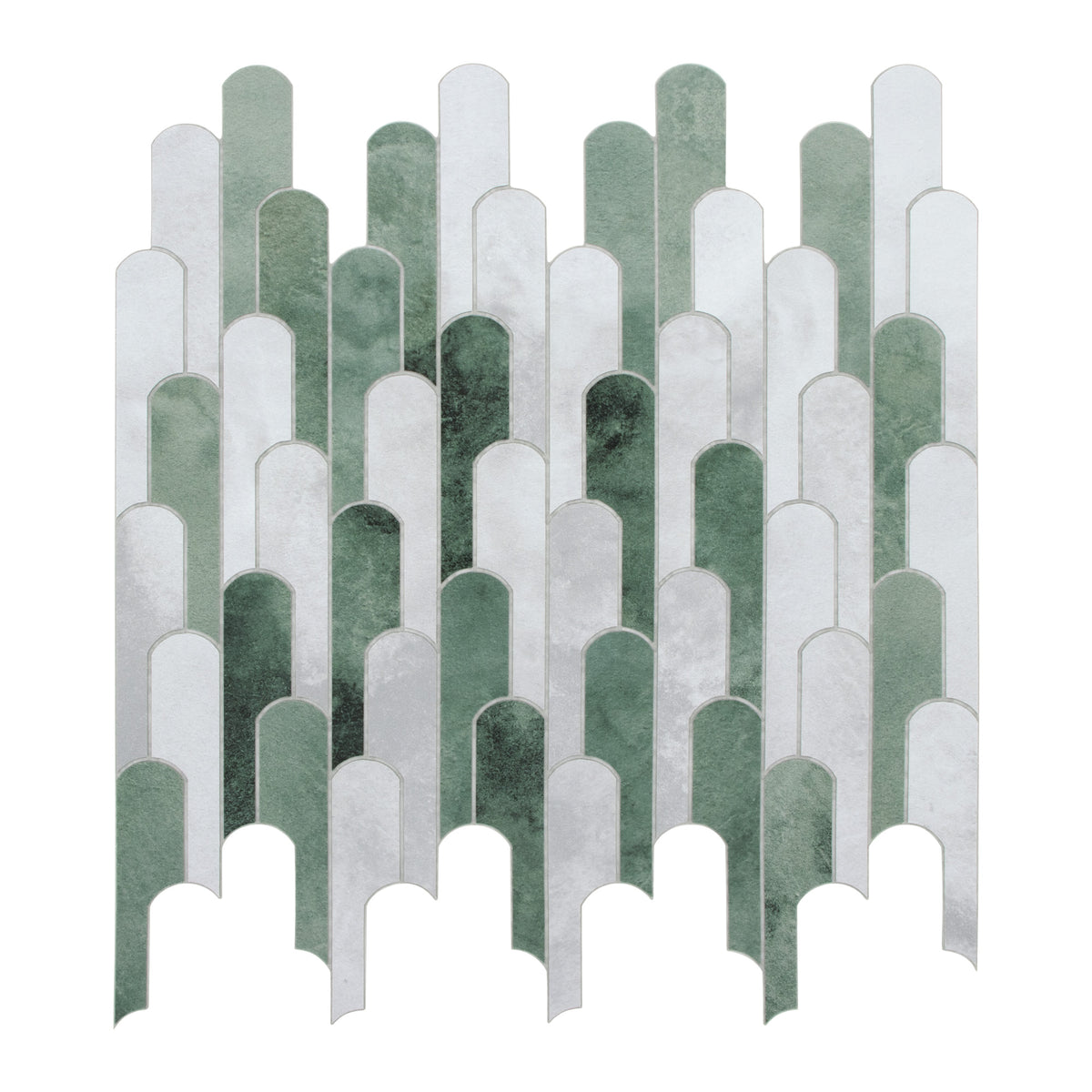 Green Raindrop Peel and Stick Backsplash Tile