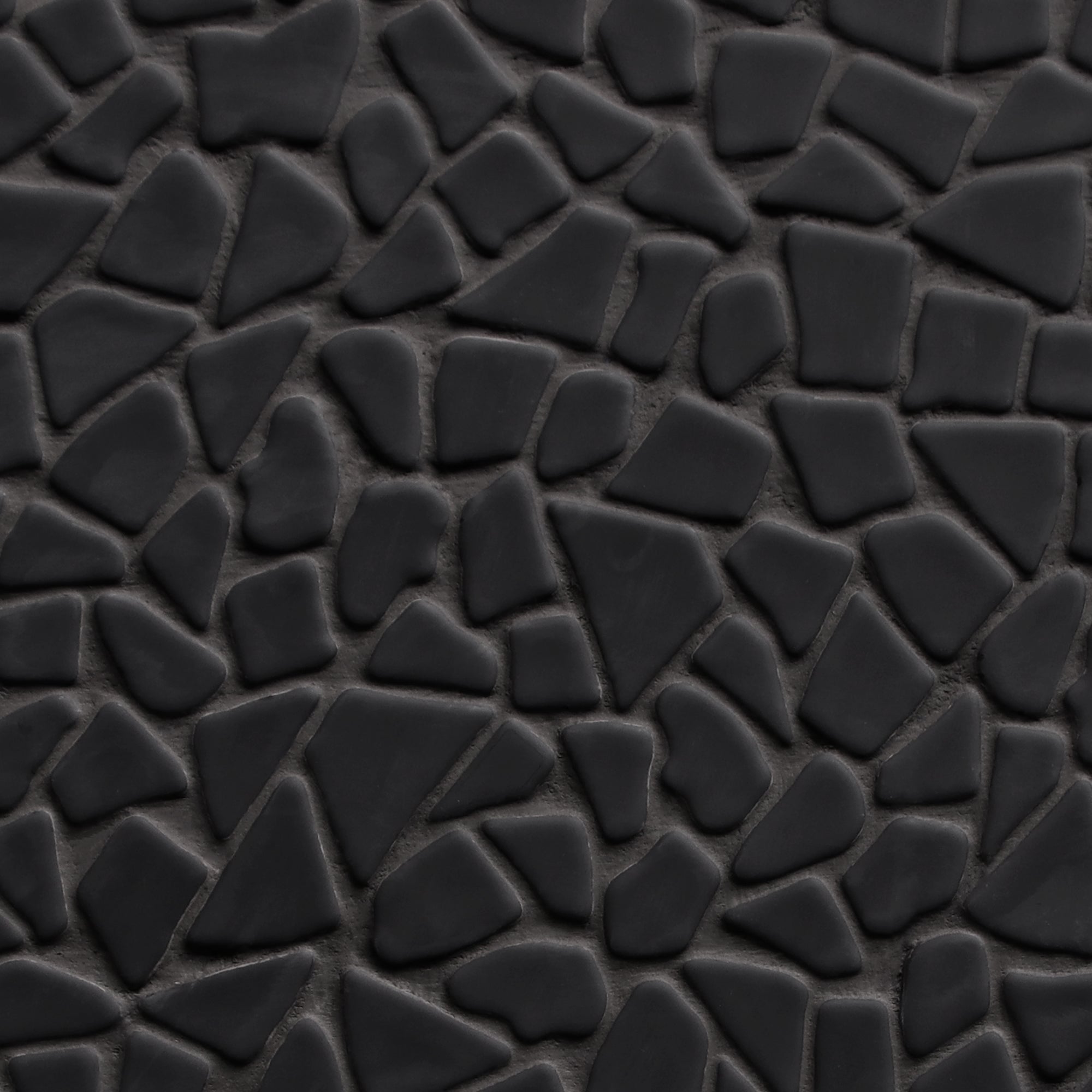 Pebble Rock Black Recycled Glass Floor and Wall Mosaic Tile
