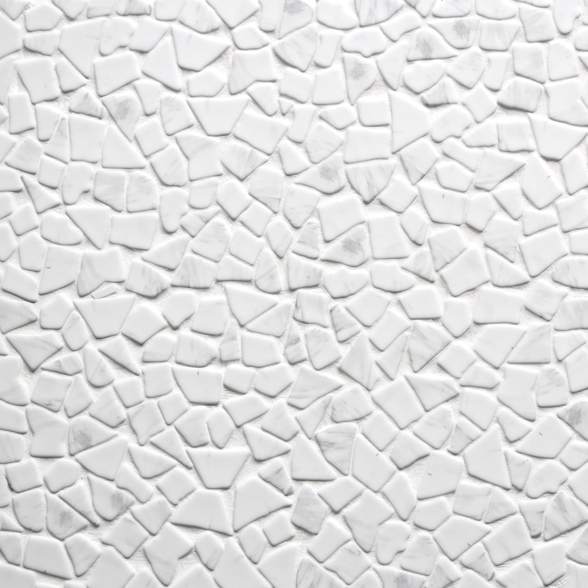 Pebble Rock Carrara White Recycled Glass Floor and Wall Mosaic Tile