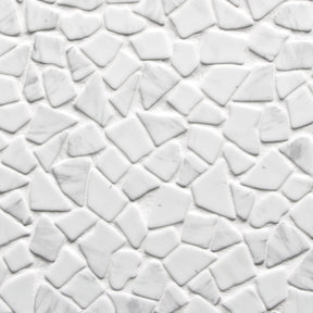 Pebble Rock Carrara White 12"x12" Recycled Glass Floor and Wall Mosaic Tile