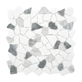 Pebble Rock Gray Mixed 12"x12" Recycled Glass Floor and Wall Mosaic Tile