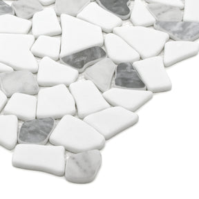 Pebble Rock Gray Mixed 12"x12" Recycled Glass Floor and Wall Mosaic Tile