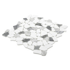 Pebble Rock Gray Mixed 12"x12" Recycled Glass Floor and Wall Mosaic Tile