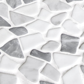 Pebble Rock Gray Mixed 12"x12" Recycled Glass Floor and Wall Mosaic Tile
