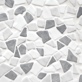 Pebble Rock Gray Mixed 12"x12" Recycled Glass Floor and Wall Mosaic Tile