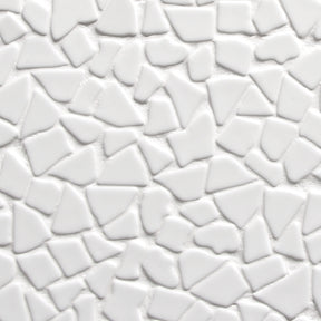 Pebble Rock White 12"x12" Recycled Glass Floor and Wall Mosaic Tile