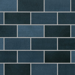 Subway Blue Mixed Peel and Stick Backsplash Tile