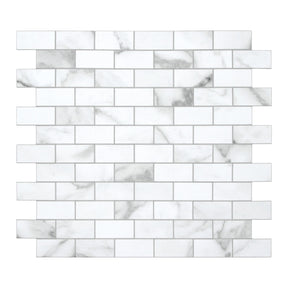 Subway Carrara White Peel and Stick Backsplash Tile